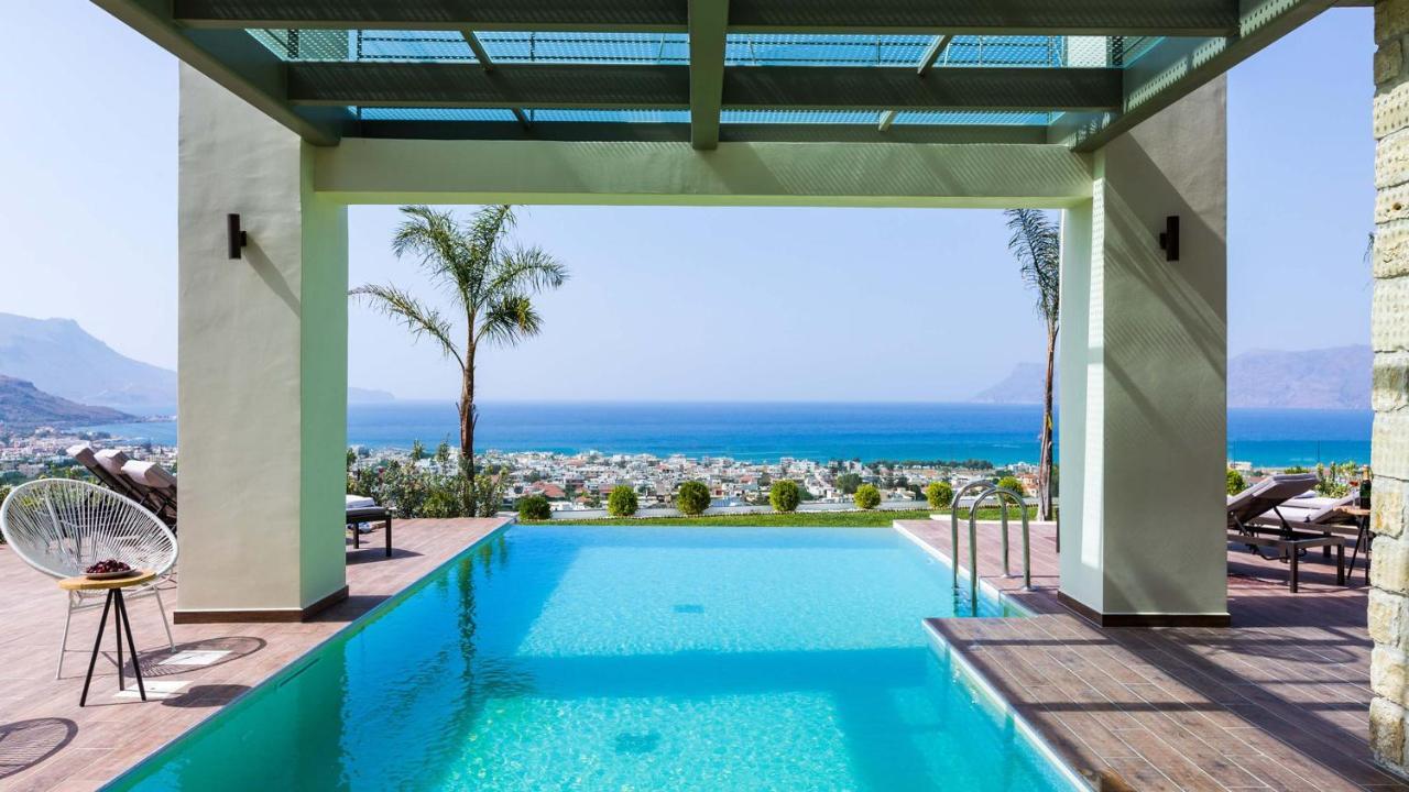 Villa Emilia I Luxury, Amazing Seaview, Next To The Town Kissamos Exterior photo