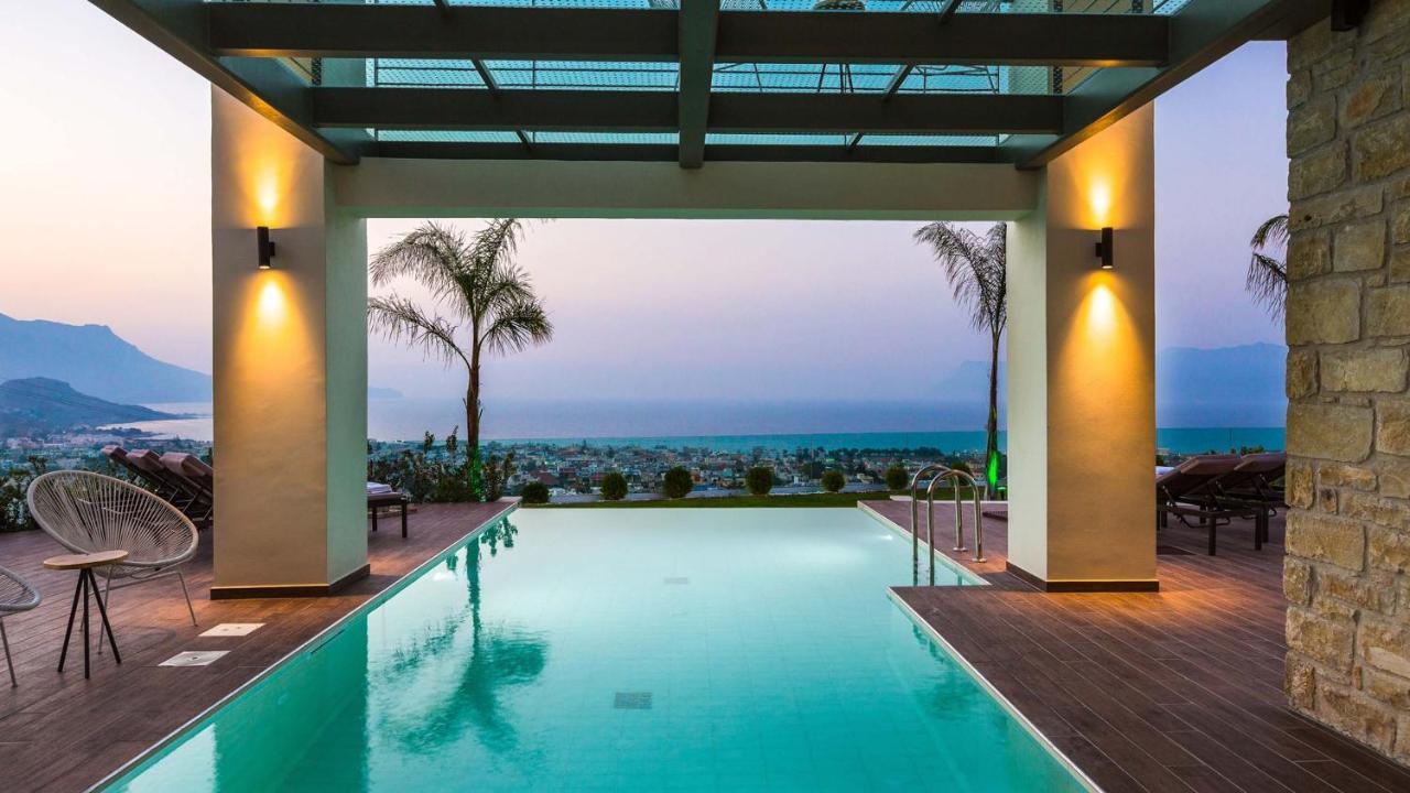 Villa Emilia I Luxury, Amazing Seaview, Next To The Town Kissamos Exterior photo